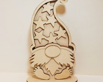 Jultomte 4 med stativ. För 3 mm, 4 mm, 5 mm och 6 mm material. Laserskärning. Vektorfiler cdr, dxf, eps, svg