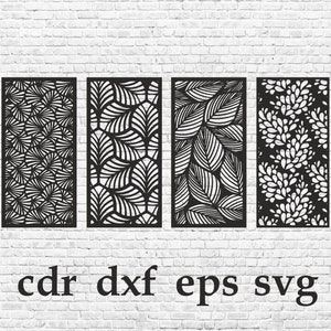 Panel set 4. Leafs. Vector files cdr, dxf, eps, svg