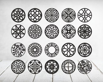 Coasters Set 2. Vector files cdr, dxf, eps, svg