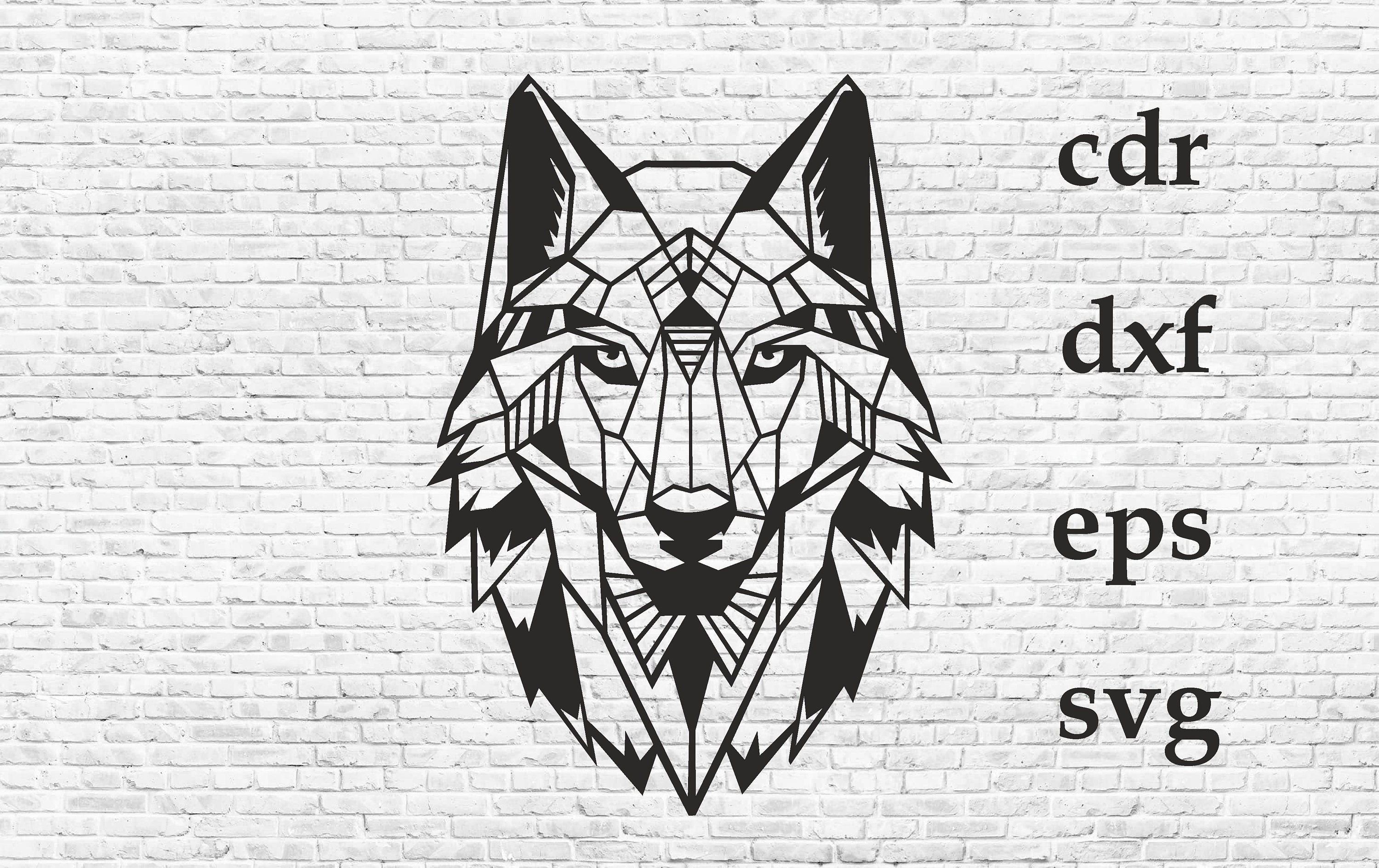 Polygon Wall Art P12. Geometric Wolf. Vector Cdr, Eps, Dxf