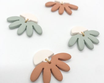 Cottagecore Flower Earrings, Daisy Earrings Clay, Boho Earrings, Polymer Clay Earrings Floral, Cottage Core Earrings, Gift for Plant Mom