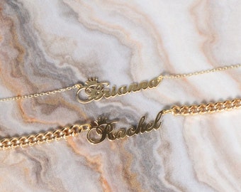 Crown Name Necklace Etsy