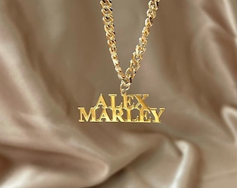 14k Custom Name Necklace Gold Name Necklace Custom Personalized