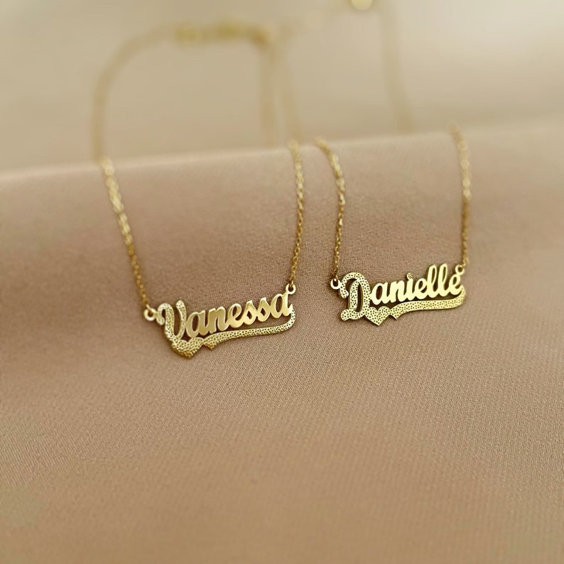 14K Name Necklace - Personalized Necklace - Necklace with Name - Name Plate Necklace - Name Jewelry - Necklace for Women 