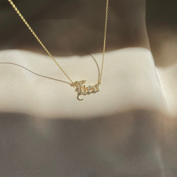Old English Diamond Necklace / Pave 
