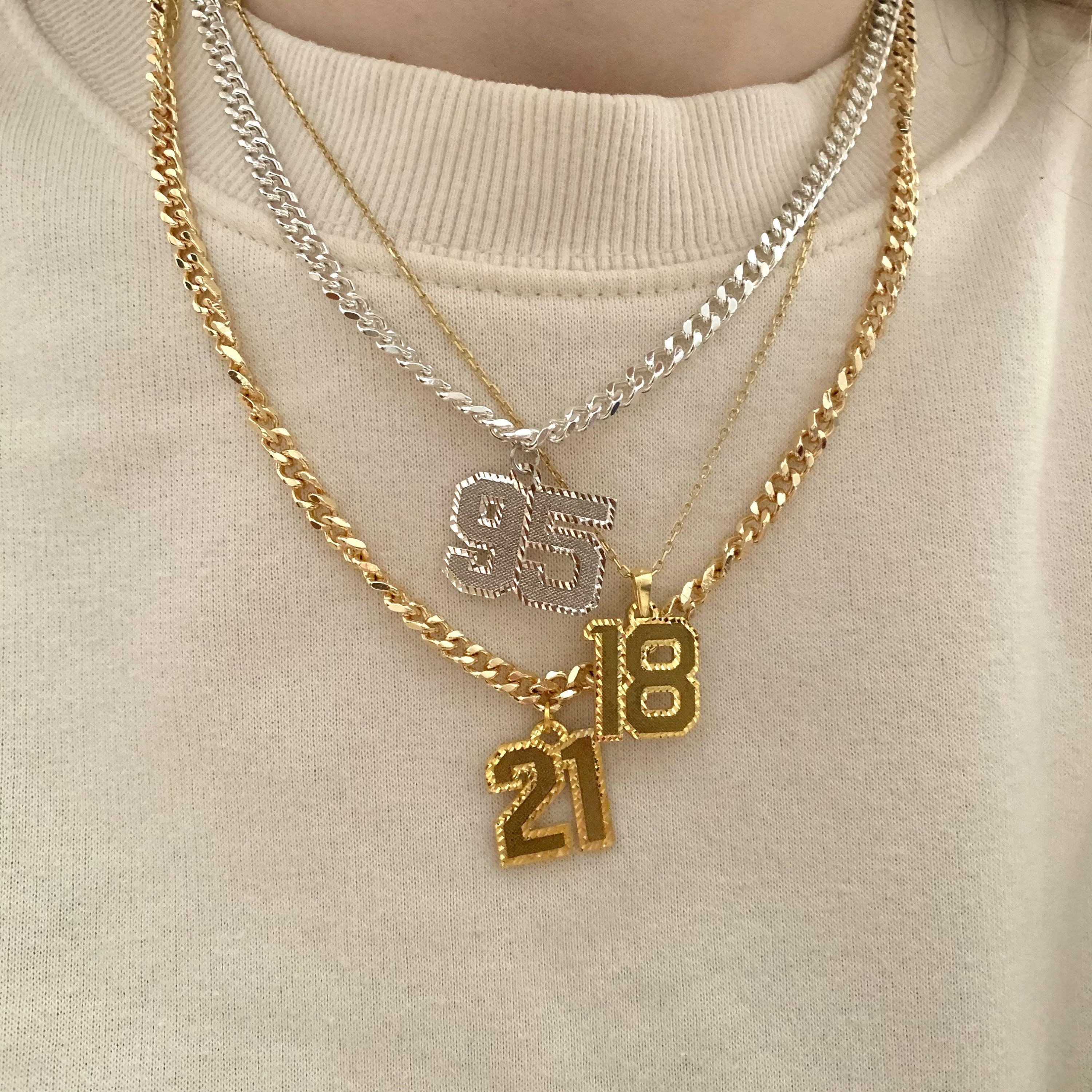 Number Necklace / Gold Number Pendant / Number Jewelry / Etsy