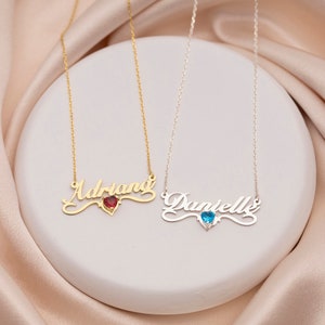 14K Gold Crystal Personalized Name Necklace / Diamond Name Necklace / Pavé Name Necklace / Gold Cubic Zirconia Necklace / Mother’s Day Gift