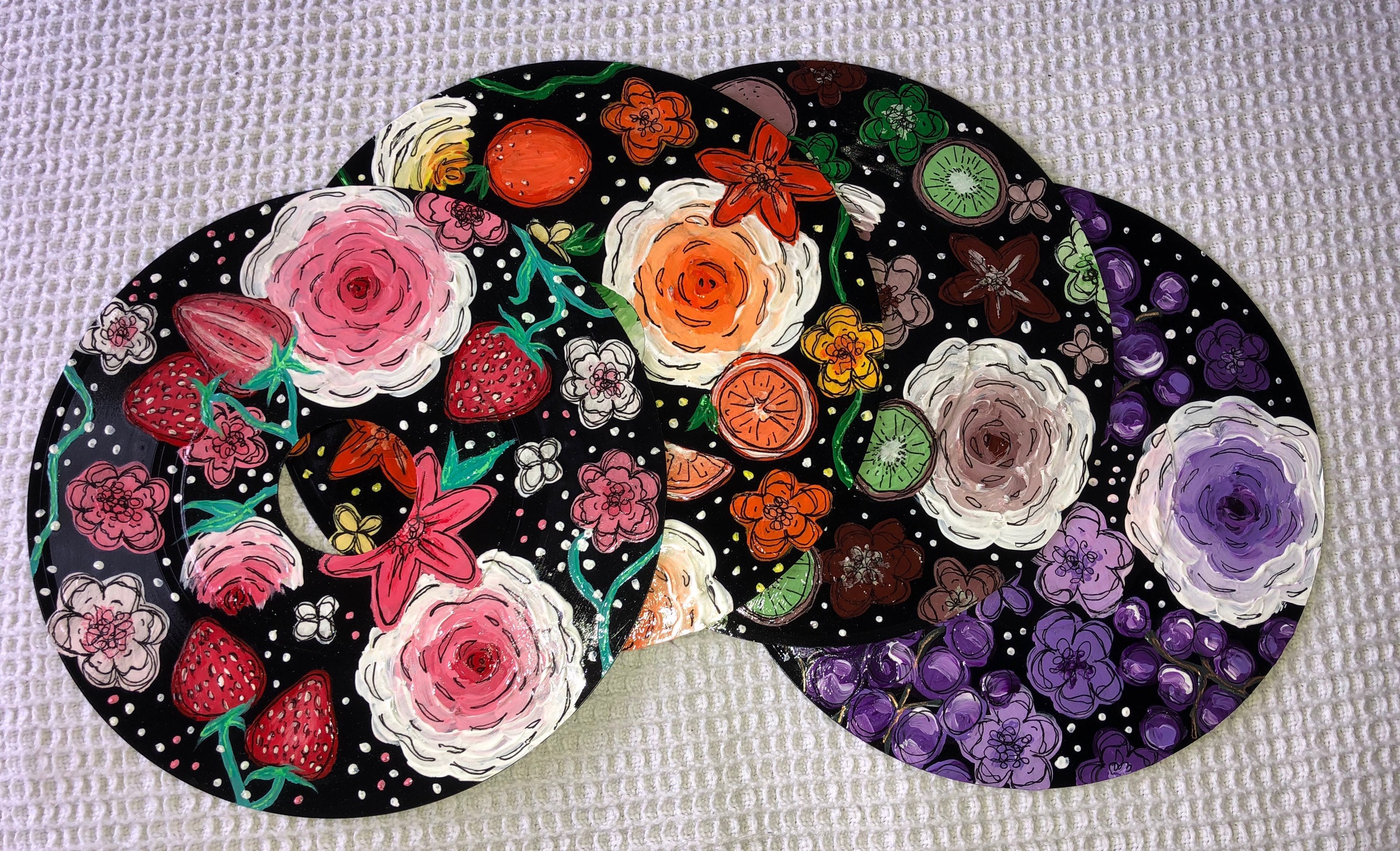 CUSTOM 7 Fruit Record Painting Etsy