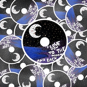 Moon Record Painting Sticker