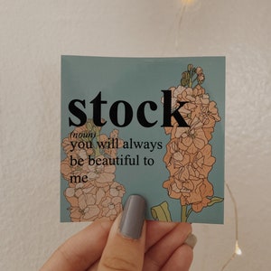 Floral Sticker, Vinyl Sticker, Weatherproof Sticker, Square Sticker