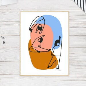 Ladies [Digital] Abstract Art Print, Line Art Print