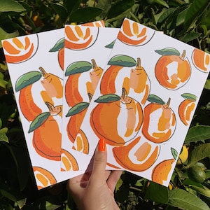 Oranges Minimalist Line Art, Abstract Art Print