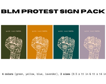 Black Lives Matter Protest Sign Poster Pack