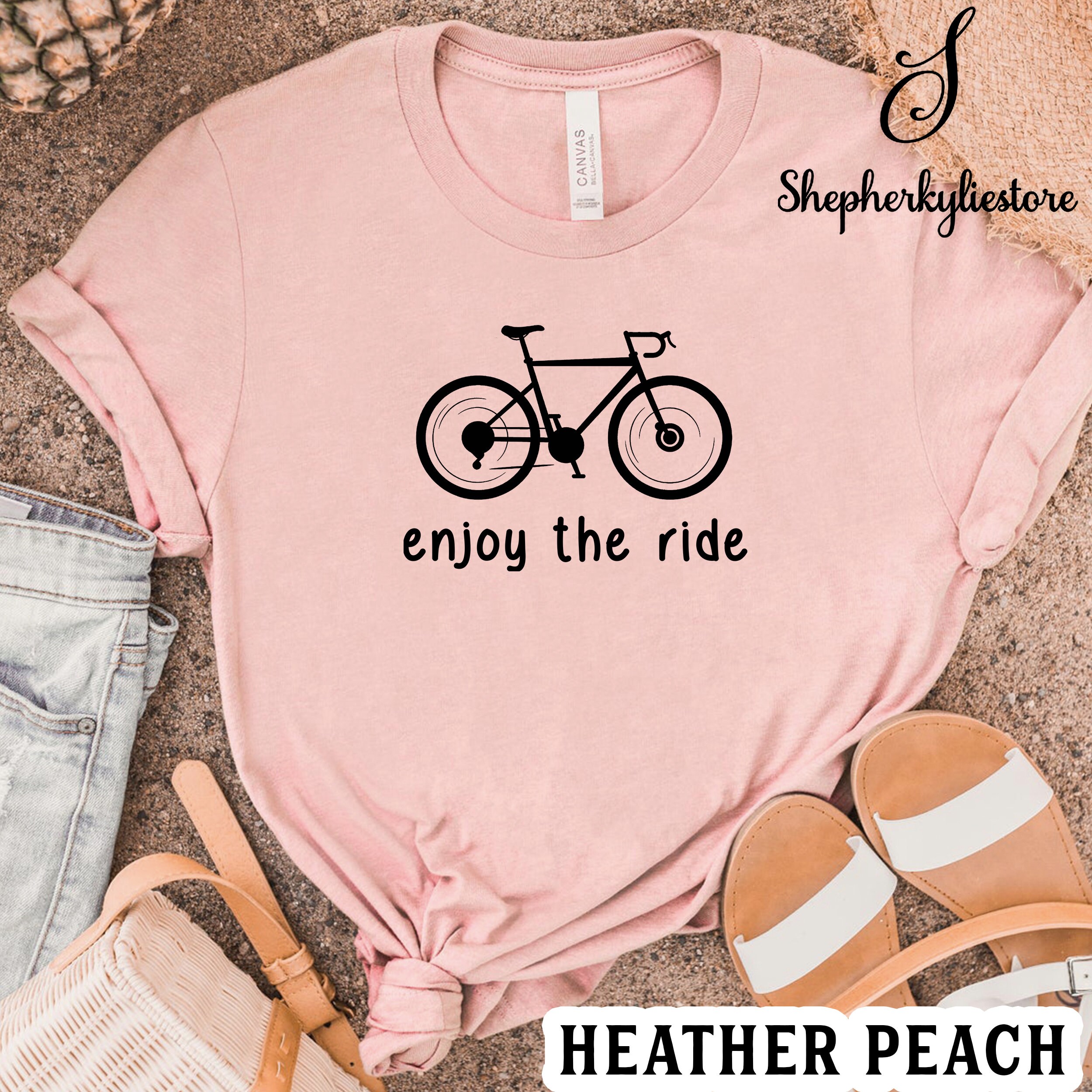 Enjoy the ride Shirt Cute Women's Biking TShirt Beach Etsy