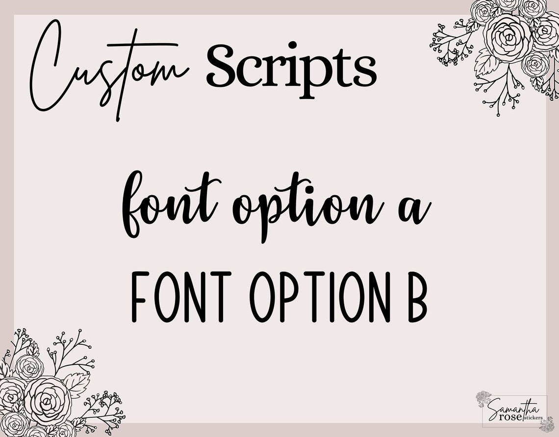 Custom Script Stickers Personalized Script Stickers Etsy