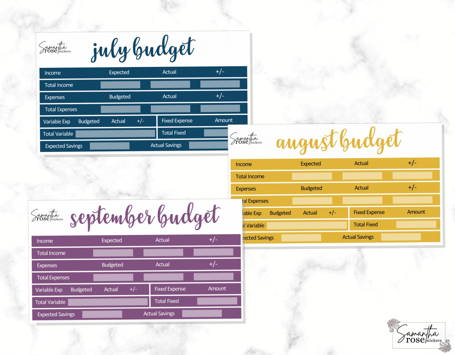 EC Monthly Color Budget Kit Yearly Bundle 7x9 EC Budget Kits Etsy