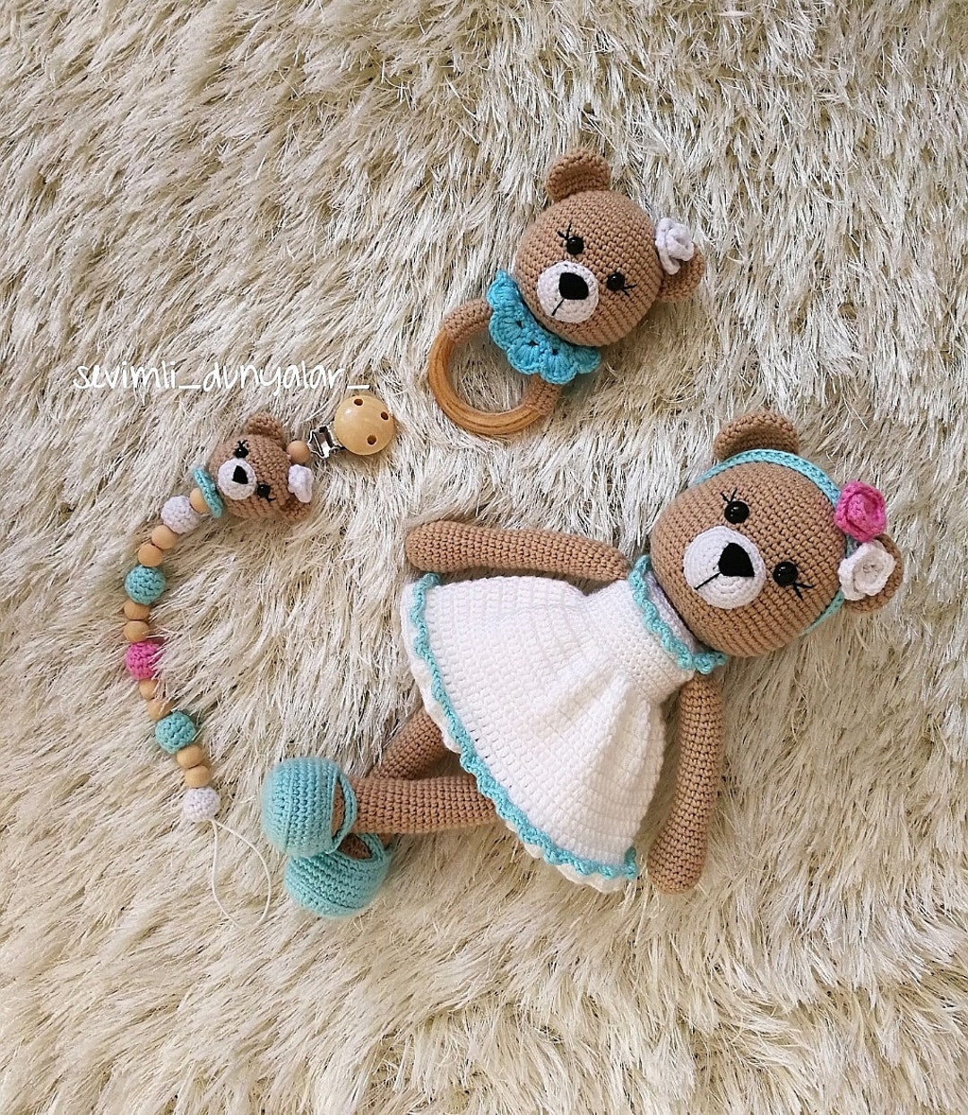 Baby Gift Set, Personalized Rattle, Christening Gift, Baby Girl Nursery ...