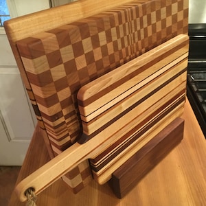 Adjustable cutting board stand - holds up to 3 boards