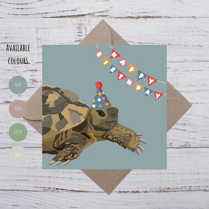 Tortoise Birthday Card Happy Birthday Card Reptile Birthday | Etsy UK
