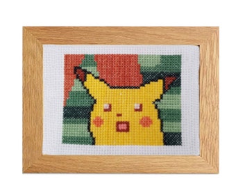 Shocked Pikachu Meme Cross Stitch PATTERN ONLY