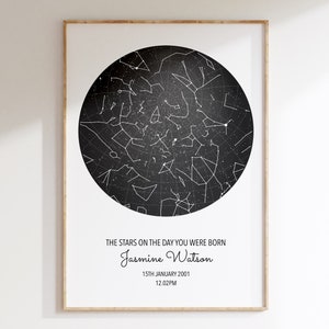 Custom Star Map | Personalised Print | Night Sky Print | Star Map Poster | Day You Were Born | Mothers Day Gift For Her | Gift For Him