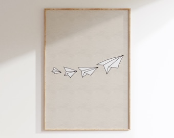 Paper Airplane Nursery Print: Playful Aviation Art