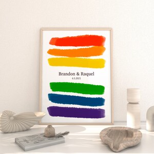 Rainbow Print Custom Pride Print Personalised Valentines Day Gay Pride LGBTQ Print Anniversary Gift Lesbian Art Poster image 6