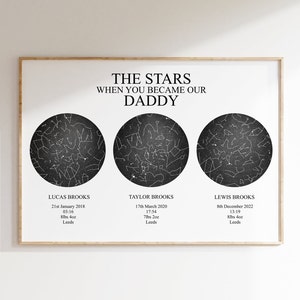 Carte des étoiles personnalisée | Trois | Triple | Impression personnalisée | Impression de ciel nocturne | Carte des étoiles de Zazzle.be Liste d'envies Vous avez des idées ? jour de votre naissance | cadeau pour elle | Cadeau pour lui