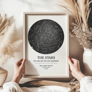 Star Map Wedding Gift | Personalised Valentines Day | Custom Anniversary | Day We Got Married Gift | Night Sky | Couple | On This Day Poster