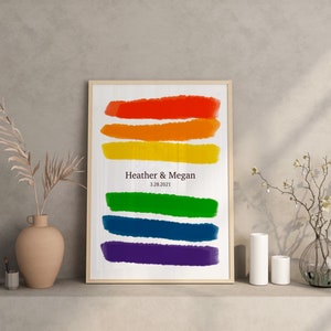 Rainbow Print Custom Pride Print Personalised Valentines Day Gay Pride LGBTQ Print Anniversary Gift Lesbian Art Poster image 2