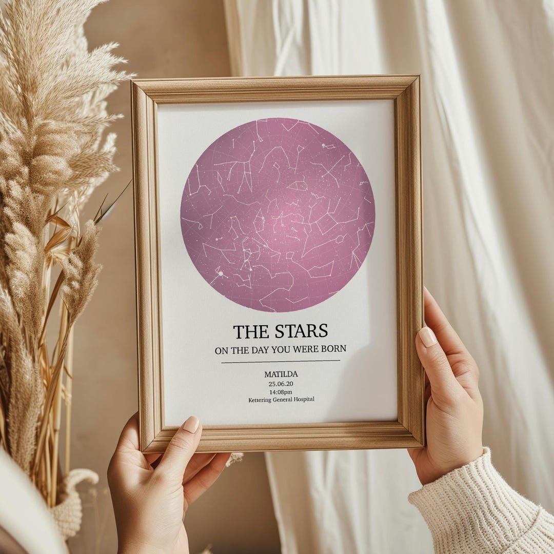 Personalised Star Map Print | the Stars on the Day You Were Born ...
