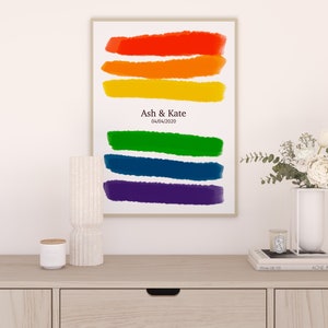 Rainbow Print Custom Pride Print Personalised Valentines Day Gay Pride LGBTQ Print Anniversary Gift Lesbian Art Poster image 7