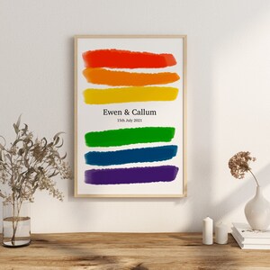 Rainbow Print Custom Pride Print Personalised Valentines Day Gay Pride LGBTQ Print Anniversary Gift Lesbian Art Poster image 9