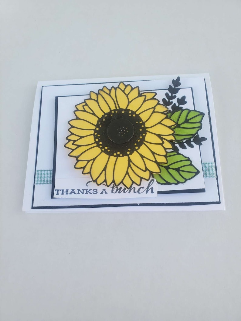 Sunflower stampin up thank you