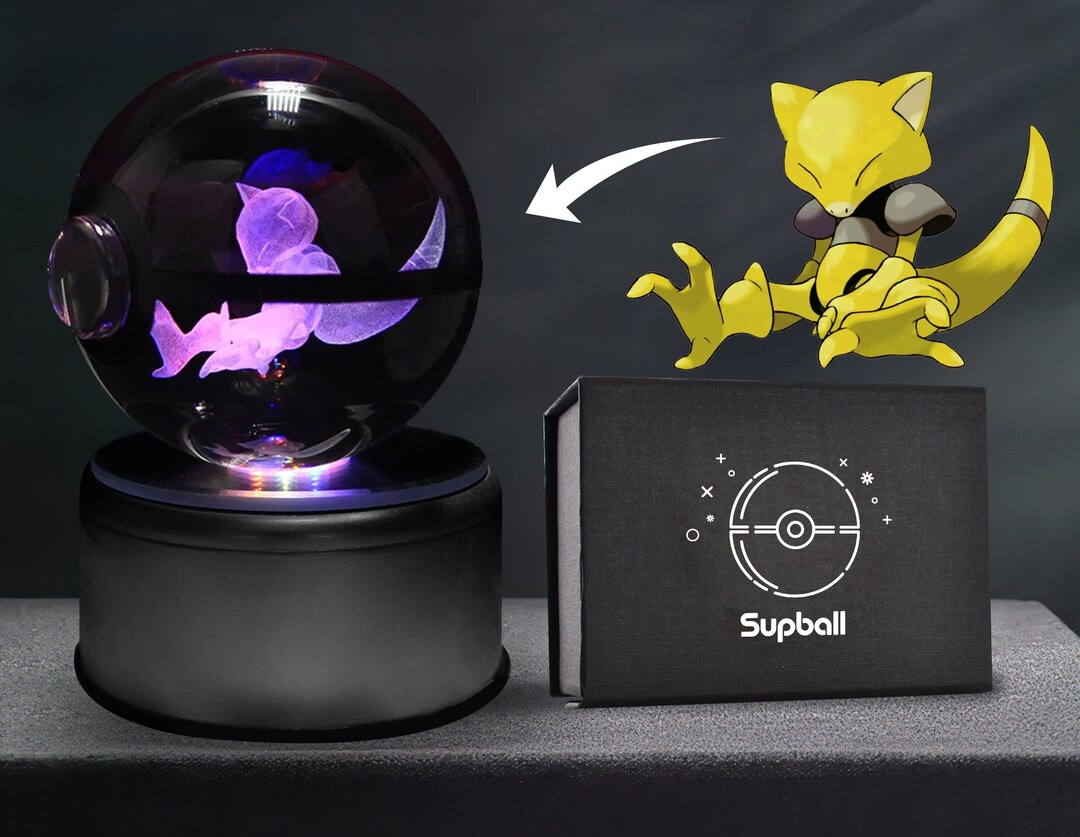 Pokemon Abra Pokemon Abra Pokeball Pokeball Crystal 5CM Etsy