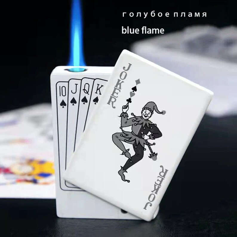 Playing Card Lighter Green Flame Poker Lighter Funny Toy Etsy