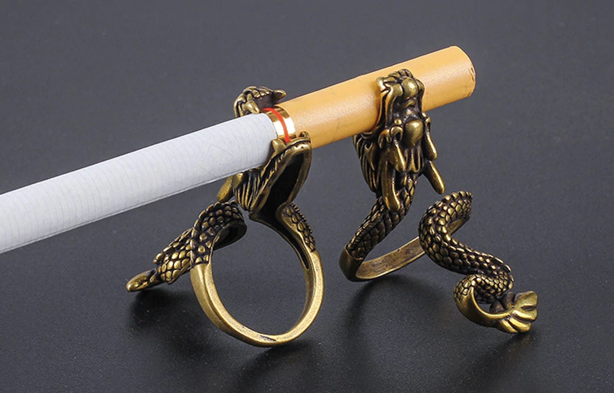 1pc Creative Dragon Design Alloy Cigarette Holder Ring For Men's Daily Use