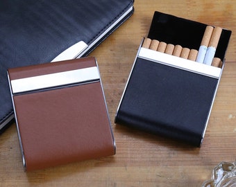 Étui à cigarettes personnalisé, 20 pièces en cuir, Étui à cigarettes de luxe, Cadeau personnalisé, Cadeau de Noël, Cadeau unique pour homme