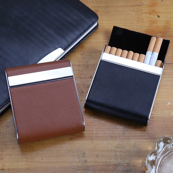 Personalized Cigarette Case, Leather 20pcs Cigarette, Luxury Cigarette Case, Custom Gift, Christmas Gift, Unique Gift For Men