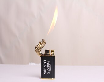 Personalized Crocodile Lighter Double Fire Lighter Jet Flame Open Fire Windproof Inflatable Lighter For Fathers Day For Christmas Gift