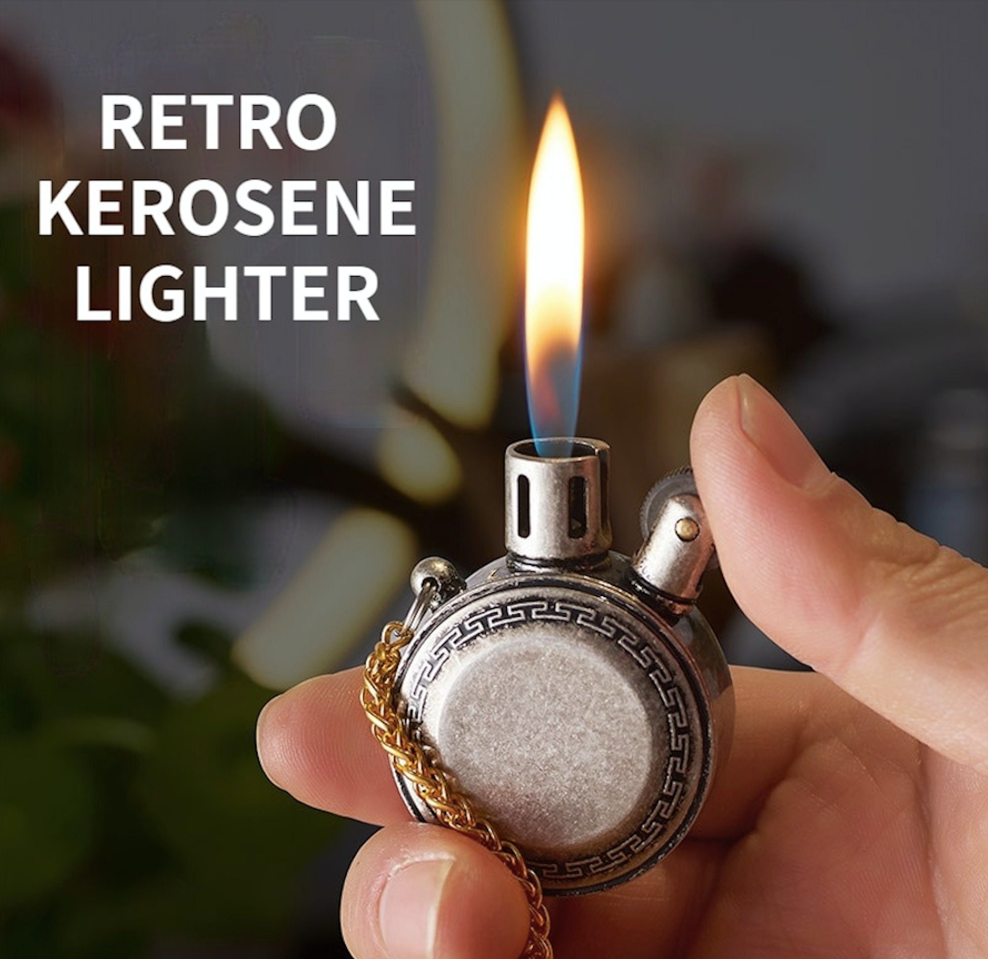 New Creative One Click Ejection Kerosene Lighter Windproof Retro Metal  Personalized Lighter Men's Smoking Gadget Gift - AliExpress