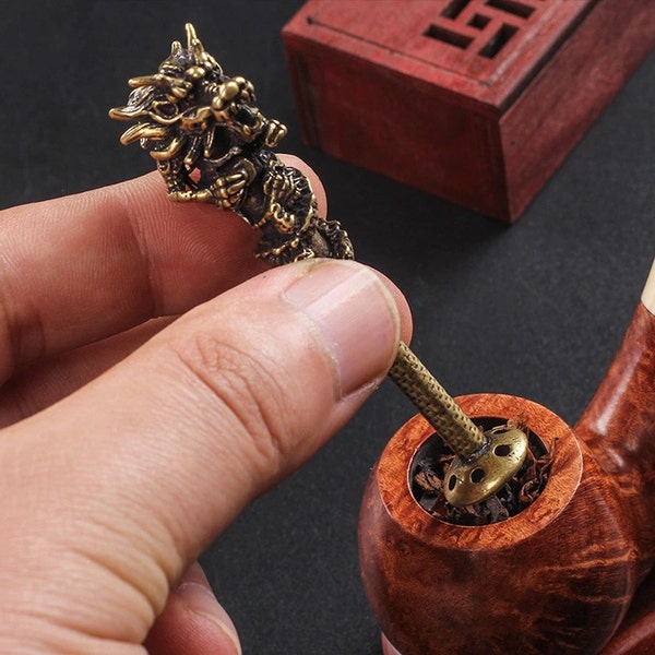 Dragon Brass Smoking Pipe Tool Tobacco Pipe Tamper Pokers Tool Cleaners - Accessoires pour fumeurs