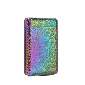 Shelby Cigarette Case, Carved Cigarette Holder, Father's Day Gift, Anniversary Gift, Pocket Storage Box Cigarette Box Gift Rainbow