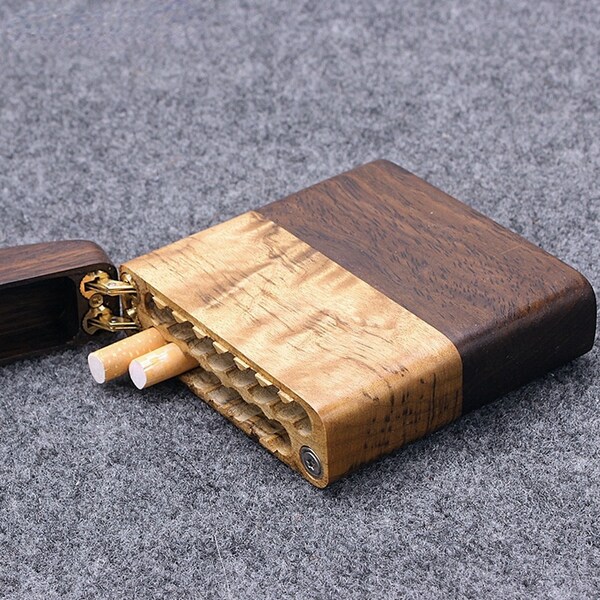Wood Cigarette Case Etsy