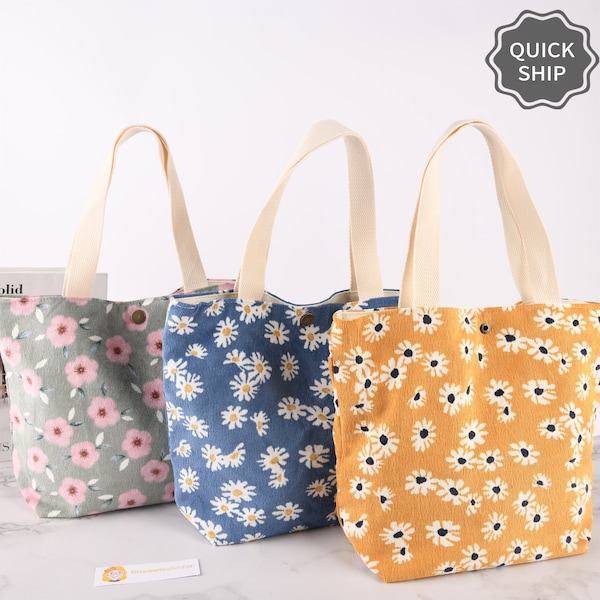 Daisy Tote Hobo Bag,Hand Bag, Spring Flower Canvas Bag,Lunch bag,Mother Baby Bag, Reusable Bag,Mother's Day Gift