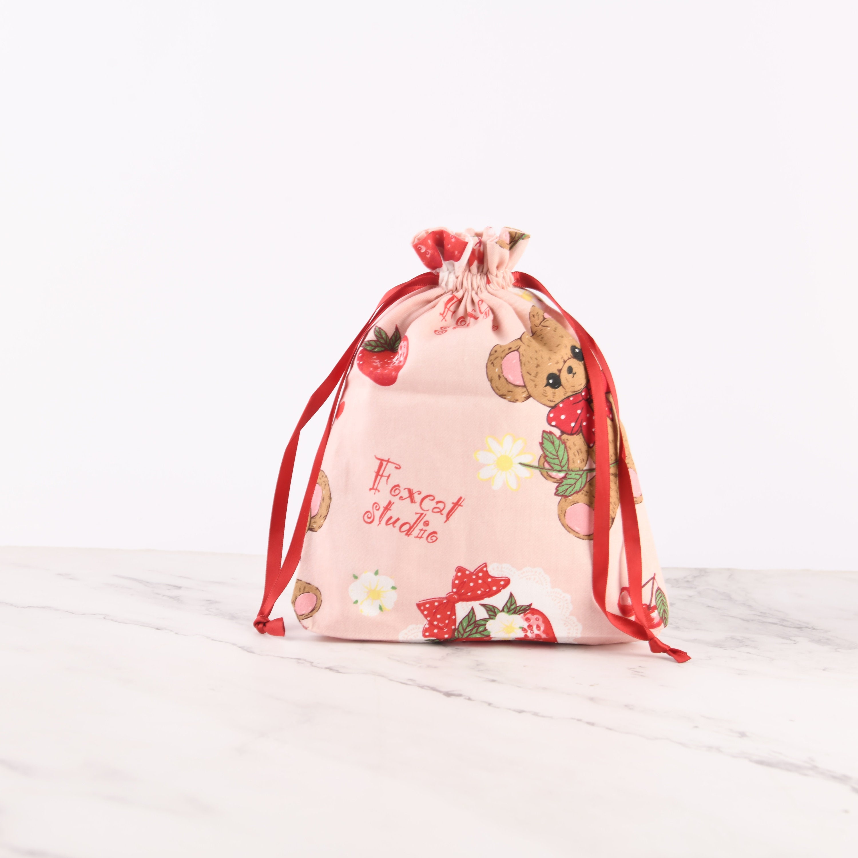 Teddy Bear Gift Bags Strawberry Gift Wrap Cherry Storage | Etsy