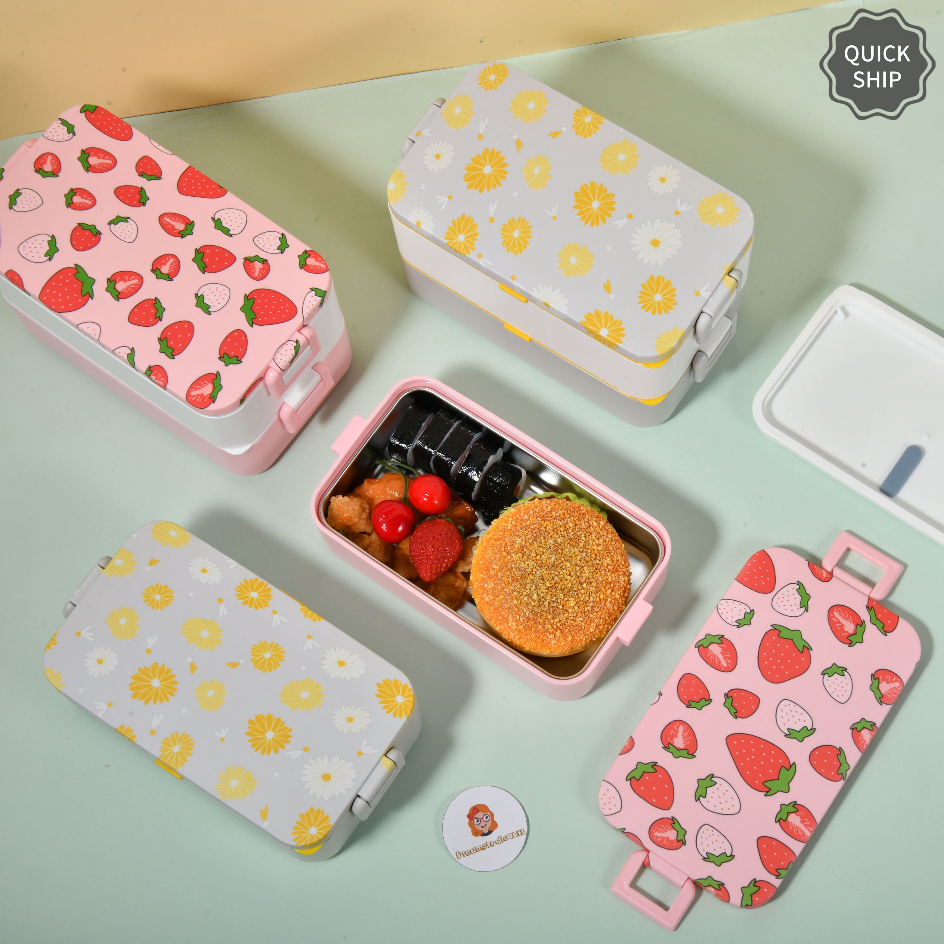 Kawaii Cute Bento Lunch Box for Kids Girls Children School Portable Mini  Snack Sandwich Food Container Boxes