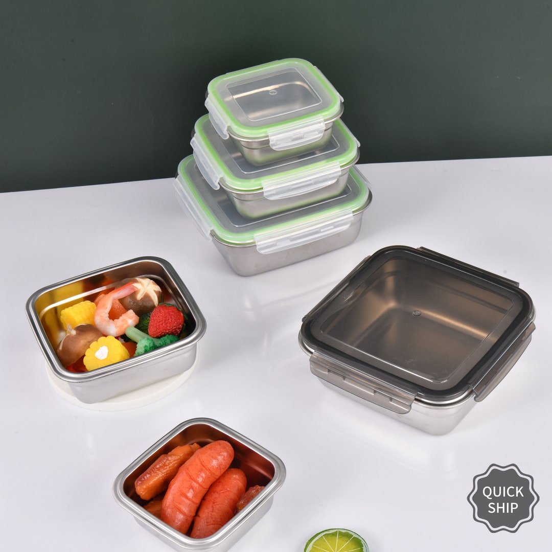 304 Stainless Steel Bento Box Leak Proof Stainless Steel - Etsy