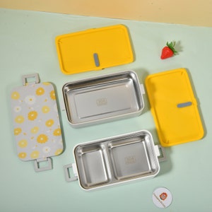 Daisy 304 stainless lunch box,Lunch Box for Work,Snack Box,Winter Bento Box,Food Storage Box, Back to School,Mother's day gift