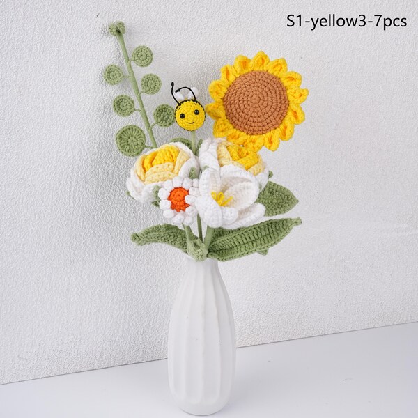 Crochet Autumn Sunflower Bouquet Etsy